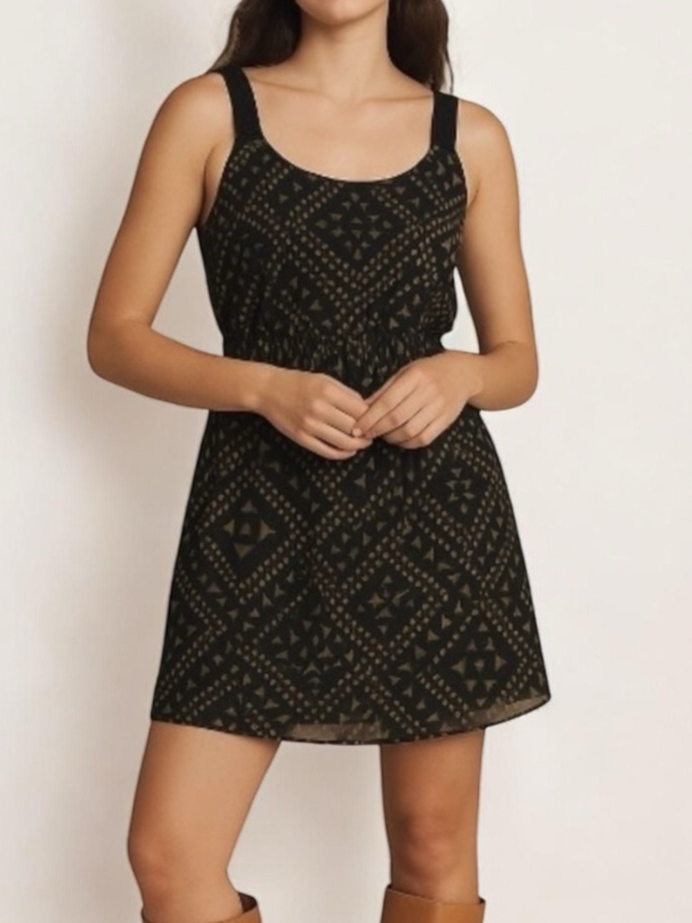 Chiffon Geometric Pattern Dress Size XS